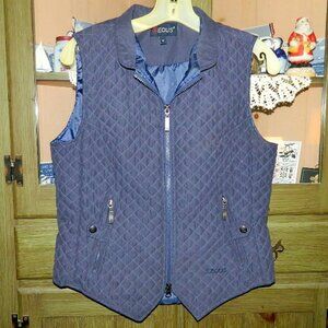 Women’s EOUS Blue Quilted Equestrian Vest Size Medium Horseback Riding